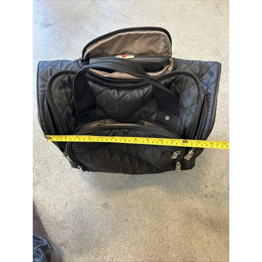 Athalon Rolling Bag Black Multi-Pocket/Zip Weekender Travel Extendable Handle